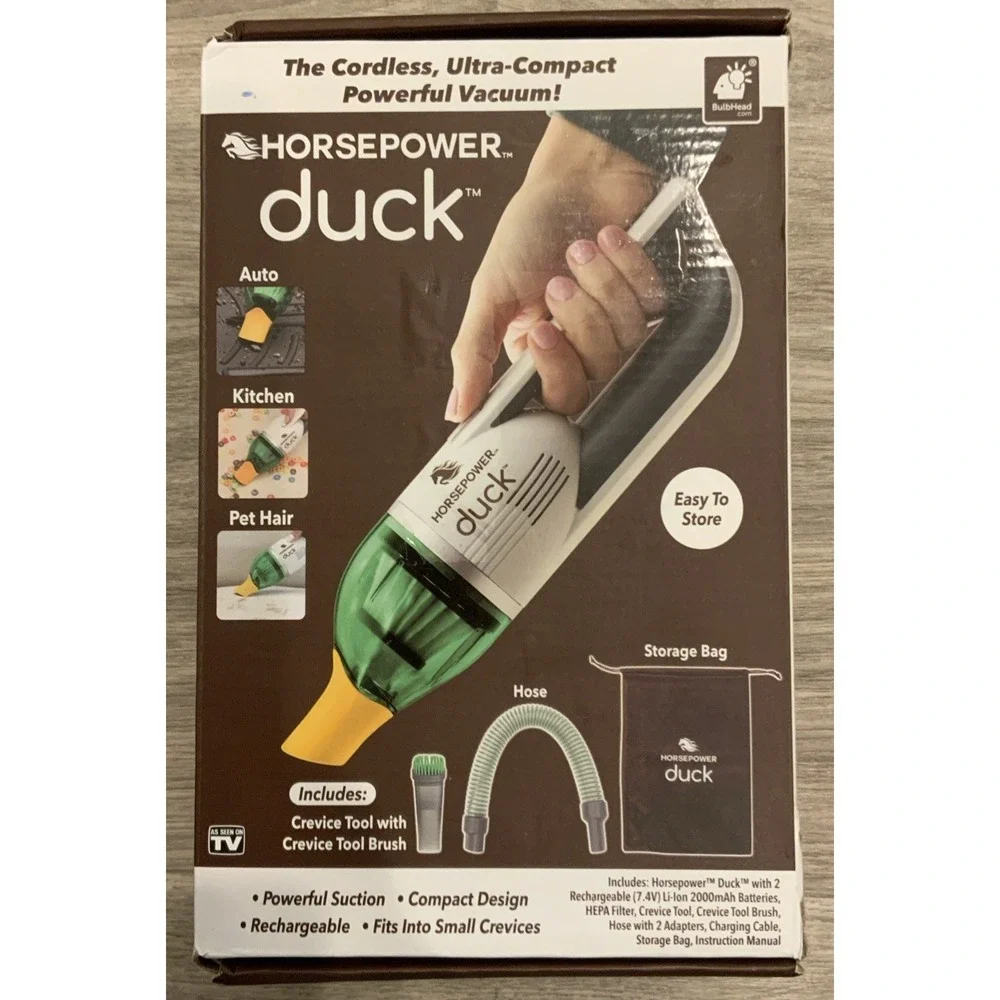 Horsepower Duck Cordless Ultra-Compact Portable Vacuum - R1-4824 - NEW